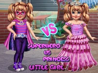 Little girl superhero vs princess