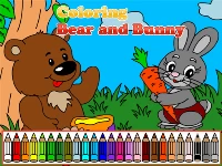 Coloring bear and bunny