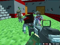 Shooting zombie blocky combat warfare