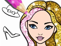 Fashion coloring book glitter