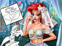 Coloring book for ariel mermaid