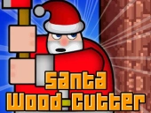 Santa wood cutter