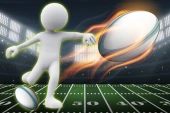 Stickman rugby run and kick