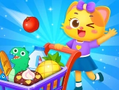 Supermarket shopping for kids