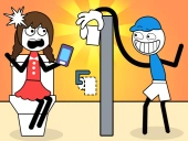 Thief stick puzzle: man escape