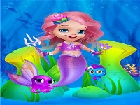 Cute mermaid girl dress up